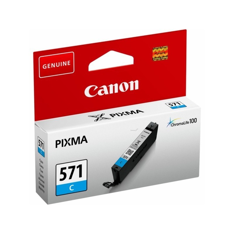 Cartouche Encre Cyan  (CLI-571C ) pour Canon Pixma MG 5750 / MG 6850..., Toner Express : achat en ligne de Cartouche Encre Cyan 