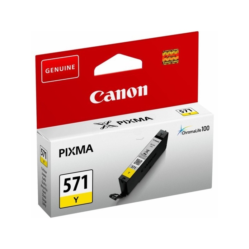 Cartouche Encre Jaune  (CLI-571Y) pour Canon Pixma MG 5750 / MG 6850..., Toner Express : achat en ligne de Cartouche Encre Jaune