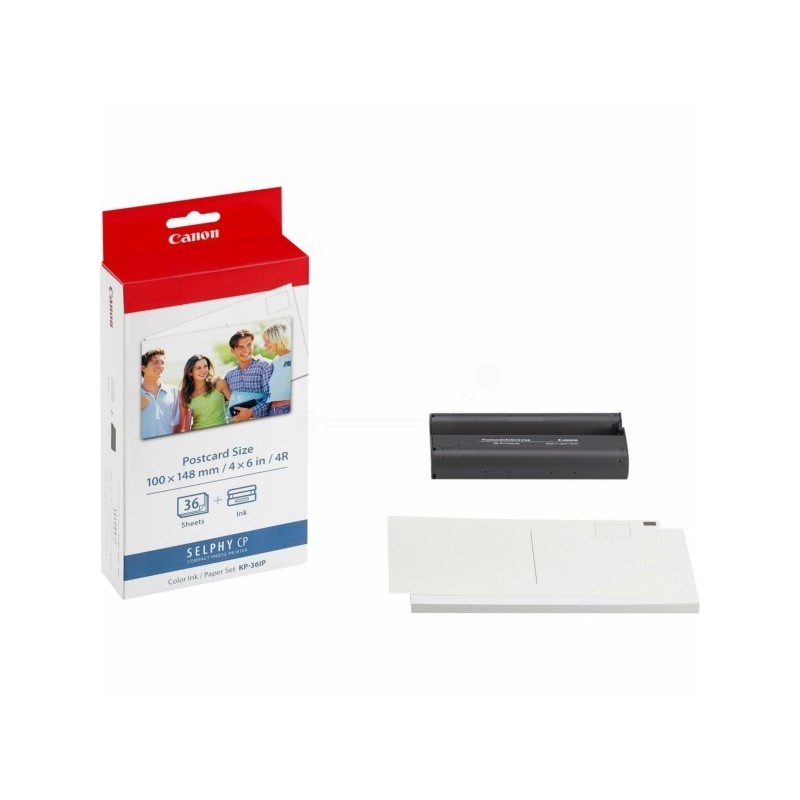 Encre + papier Canon KP-36IP pour Selphy CP100 / 200 / 300 / 720 / 730, Toner Express : achat en ligne de Encre + papier Canon K