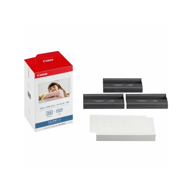 Cartouche d'encre Canon 3 couleurs + Papier Photo 10x15 (108 Feuilles) (3115B001/KP-108IN), Toner Express : achat en ligne de Ca