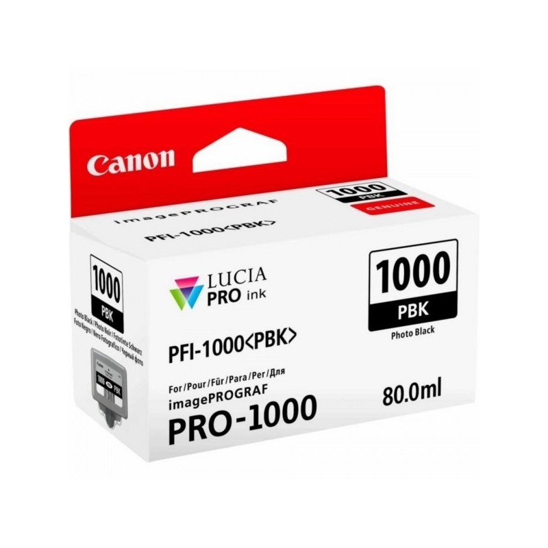 Cartouche Jet d'encre Noir Photo CANON (80 ml) pour Imprimante Jet d'encre