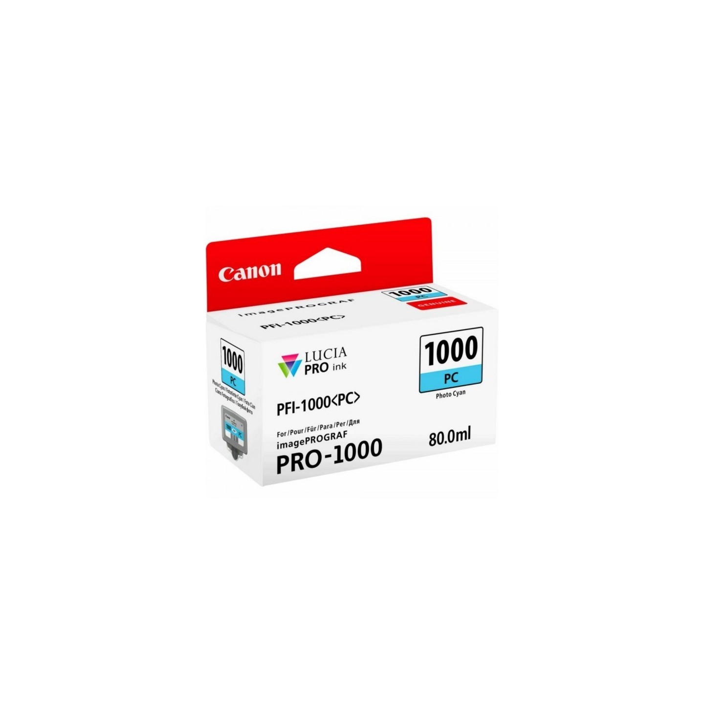 Cartouche Jet d'encre Cyan Photo CANON (80 ml) pour Imprimante Jet d'encre - Capacité 5140 pages
