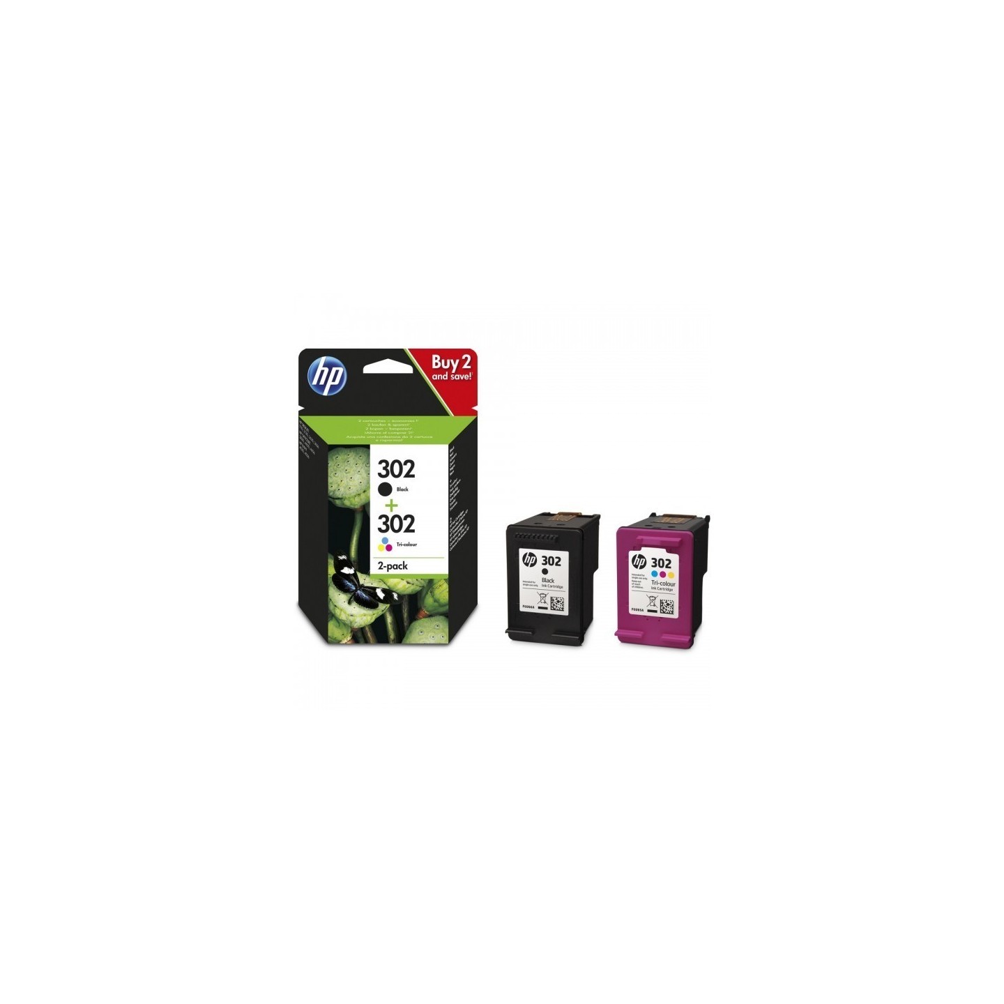Pack de 2 Cartouche Jet d'encre N°302 (1 Noir + 1 Couleur) HP pour Imprimante Jet d'encre