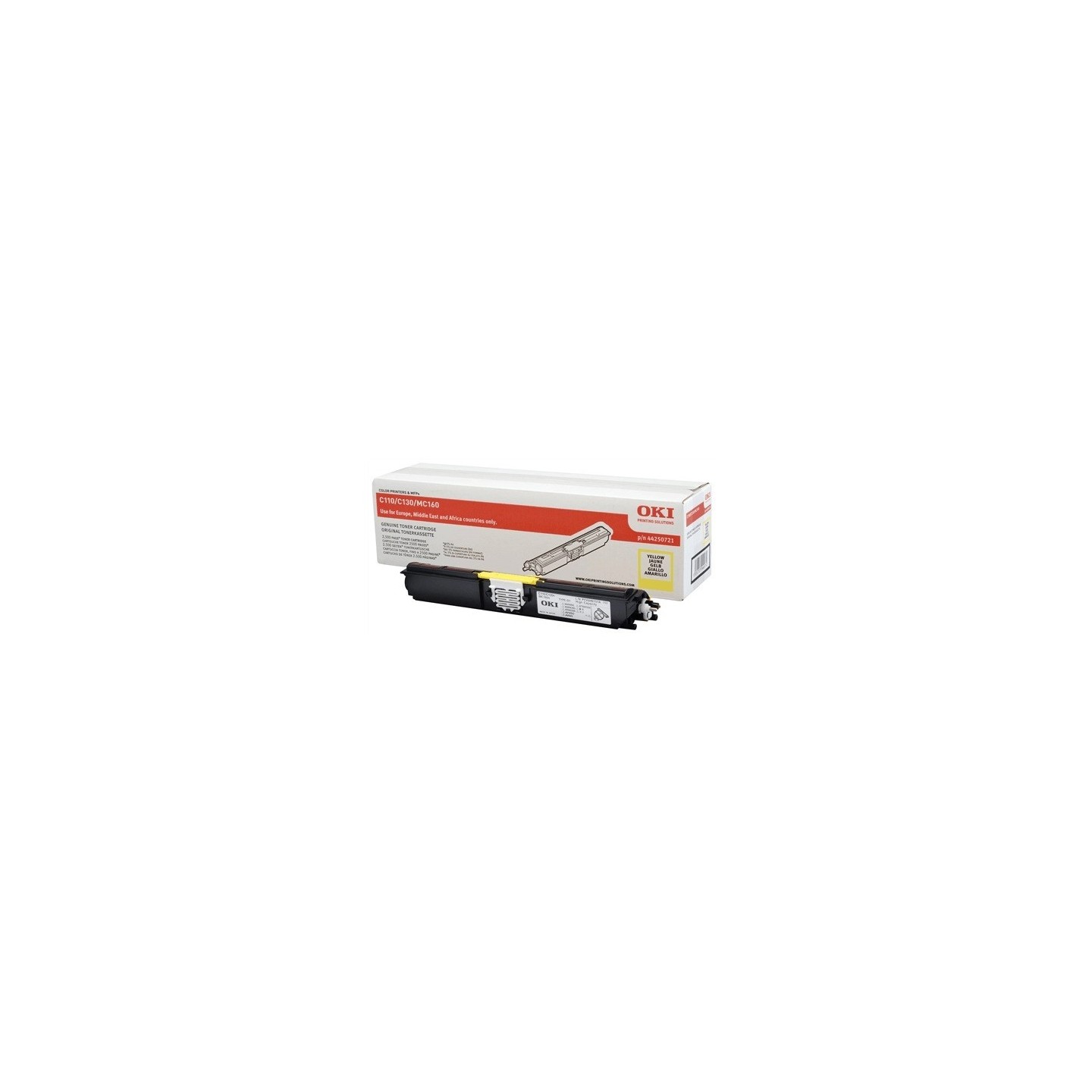 Toner jaune Oki Haute capacité pour C110 / C130 / MC160n, Toner Express : achat en ligne de Toner jaune Oki Haute capacité pour 