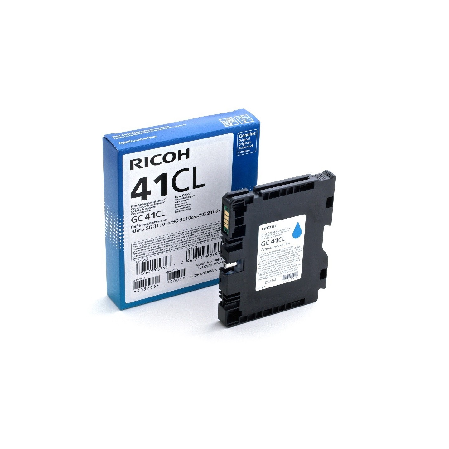 Cartouche d'encre cyan basse capacité Ricoh pour Aficio SG3110dnw (GC-41C), Toner Express : achat en ligne de Cartouche d'encre 