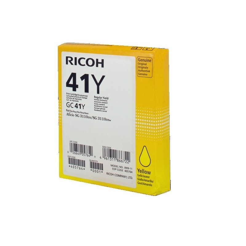 Cartouche d'encre jaune haute capacité Ricoh pour Aficio SG3110dnw ... (GC-41Y), Toner Express : achat en ligne de Cartouche d'e