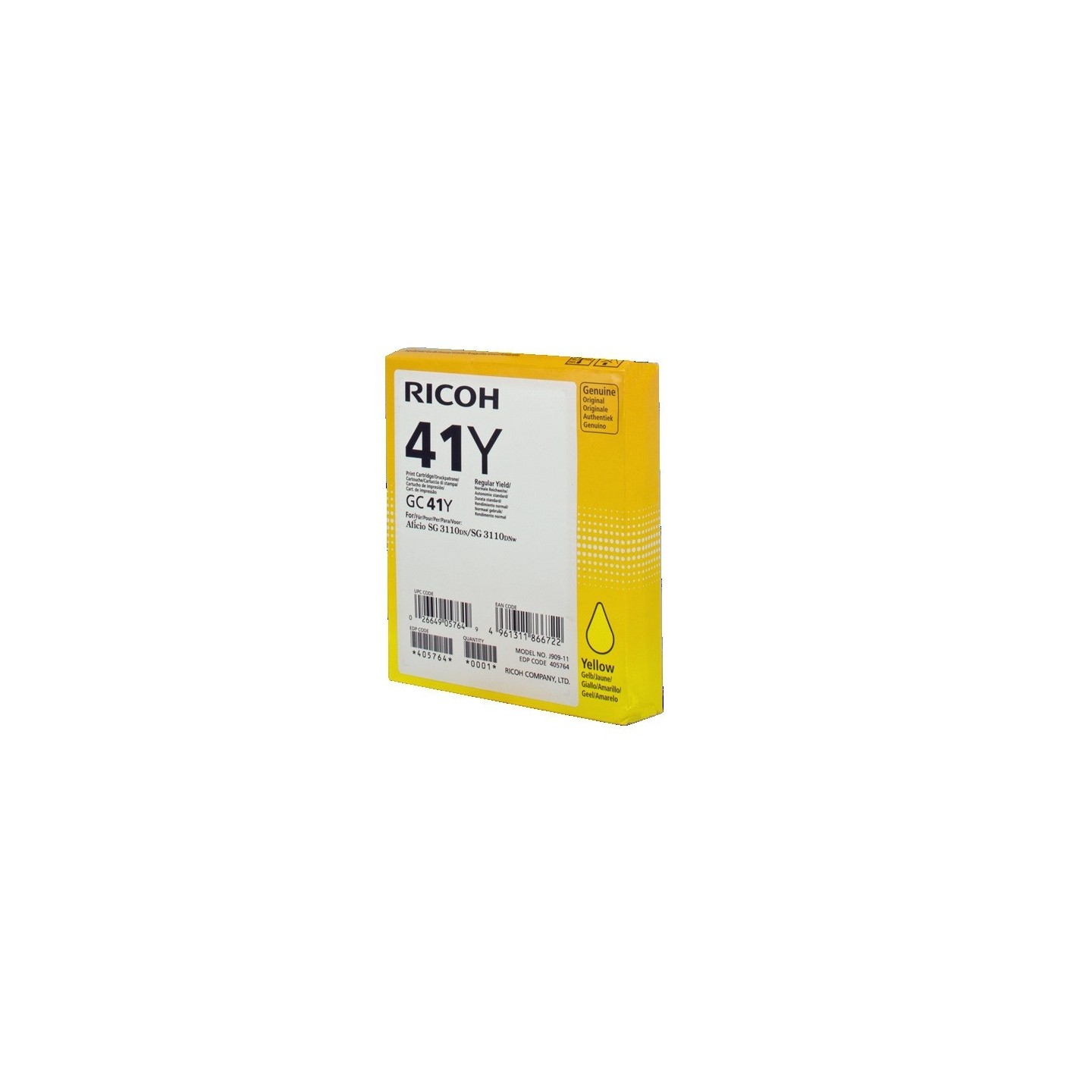 Cartouche d'encre jaune haute capacité Ricoh pour Aficio SG3110dnw ... (GC-41Y), Toner Express : achat en ligne de Cartouche d'e