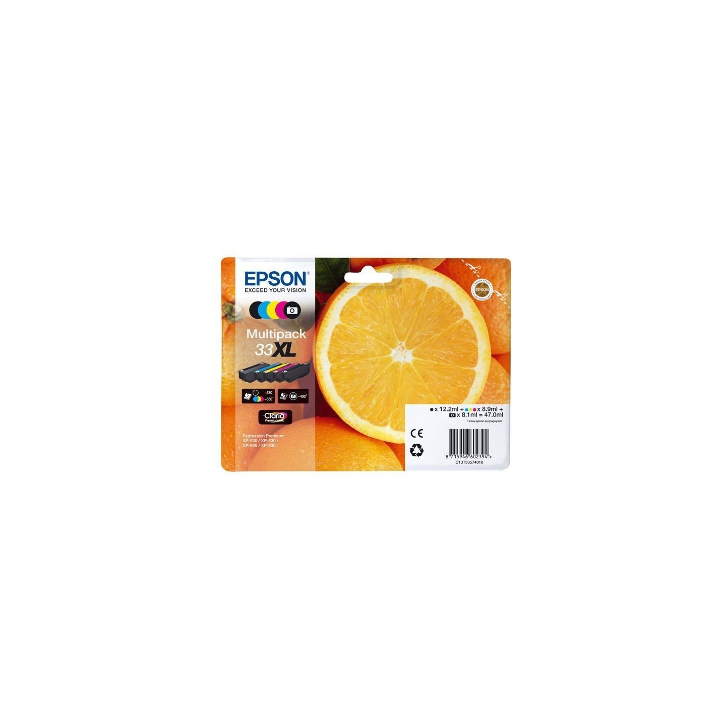 Multipack 5 couleurs Epson Haute Capacité pour Expression Premium XP-630 / XP-830  ... (n°33XL - orange), Toner Express : achat 