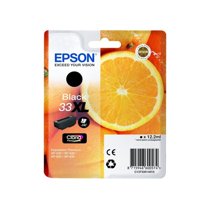 Cartouche Noire Epson Tres Haute Capacité pour Expression Premium XP-630 / XP-830  ... (n°33XL - orange), Toner Express : achat 