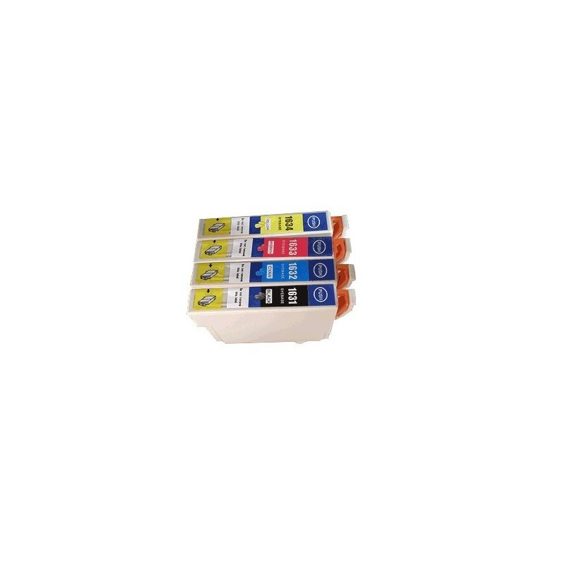 Pack de 4 cartouches XL génériques pour Epson WorkForce WF-2010w / WF-2520nf ... (N°16XL - Plume)