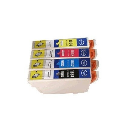 Pack de 4 cartouches XL génériques pour Epson WorkForce WF-2010w / WF-2520nf ... (N°16XL - Plume)