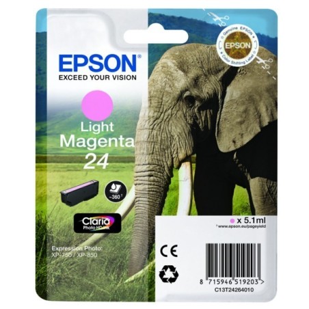 Cartouche magenta clair éléphant Epson série 24 pour expresssion photo XP750 / XP850, Toner Express : achat en ligne de Cartouch