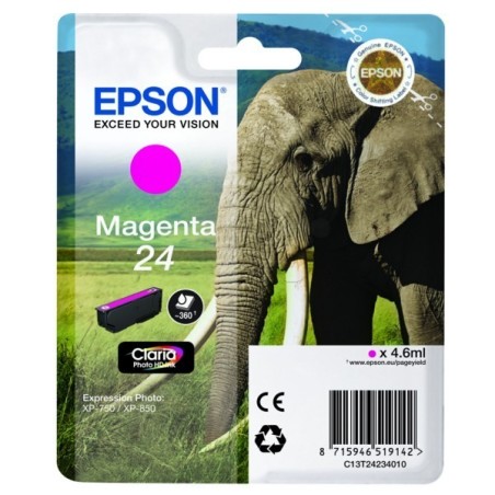 Cartouche magenta éléphant Epson série 24 pour expresssion photo XP750 / XP850, Toner Express : achat en ligne de Cartouche mage