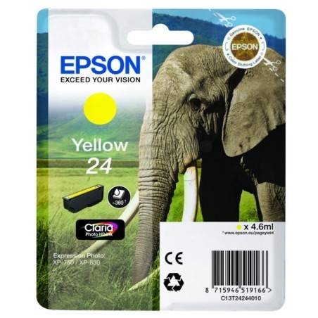Cartouche jaune éléphant Epson série 24 pour expresssion photo XP750 / XP850, Toner Express : achat en ligne de Cartouche jaune 