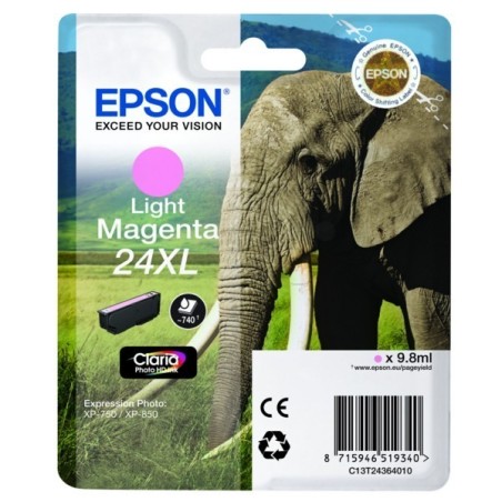 Cartouche magenta clair XL éléphant Epson série 24XL pour expresssion photo XP750 / XP850, Toner Express : achat en ligne 