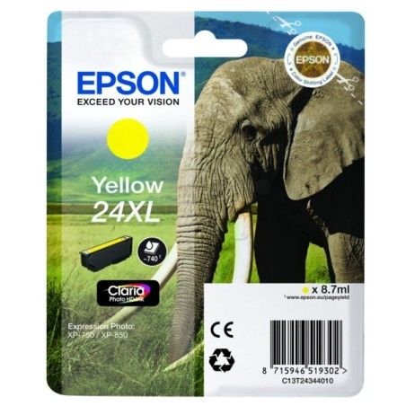 Cartouche jaune XL éléphant Epson série 24XL pour expresssion photo XP750 / XP850, Toner Express : achat en ligne