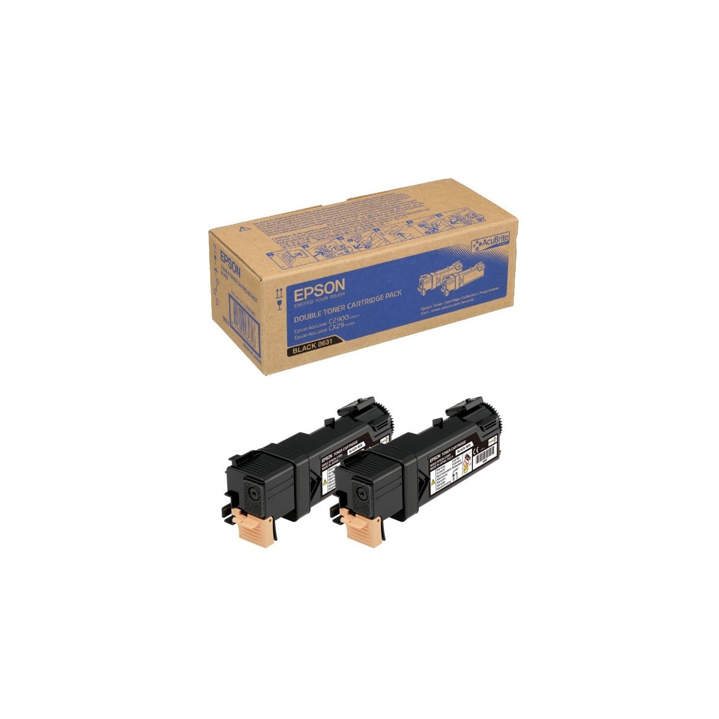 Pack 2 toners noirs Epson pour Aculaser CX29NF / C2900dn / ..., Toner Express : achat en ligne de Pack 2 toners noirs Epson pour