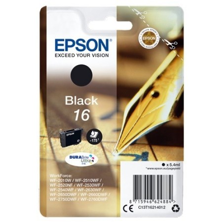 Cartouche noire Epson pour WorkForce WF-2010w / WF-2520nf ... (n°16 - plume), Toner Express : achat en ligne de Cartouche noire 