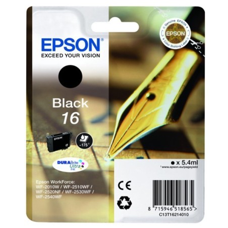 Cartouche noire Epson pour WorkForce WF-2010w / WF-2520nf ... (n°16 - plume), Toner Express : achat en ligne de Cartouche noire 
