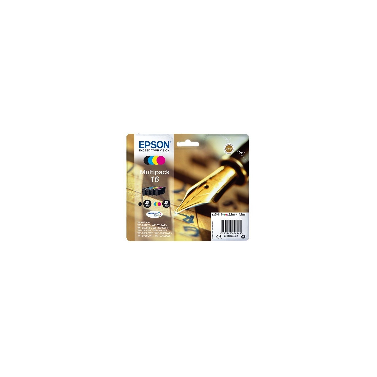 Multipack Epson pour WorkForce WF-2010w / WF-2520nf ... (n°16 - plume), Toner Express : achat en ligne de Multipack Epson pour W