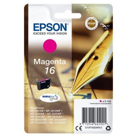 Cartouche magenta Epson pour WorkForce WF-2010w / WF-2520nf ... (n°16 - plume), Toner Express : achat en ligne de Cartouche mage