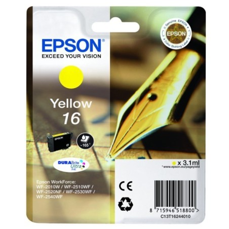 Cartouche jaune Epson pour WorkForce WF-2010w / WF-2520nf ... (n°16 - plume), Toner Express : achat en ligne de Cartouche jaune 