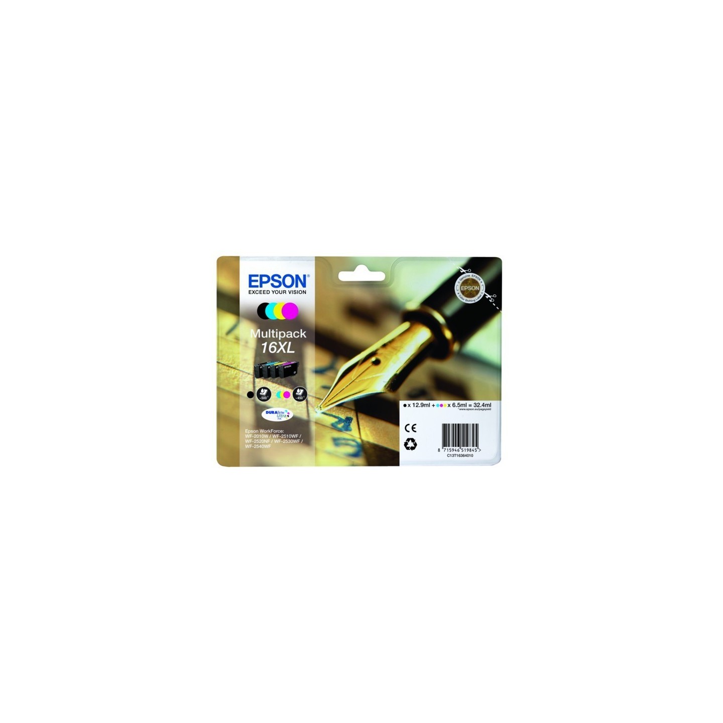 Multipack haute capacité Epson pour WorkForce WF-2010w / WF-2520nf ... (N°16XL - Plume), Toner Express : achat en ligne de Multi