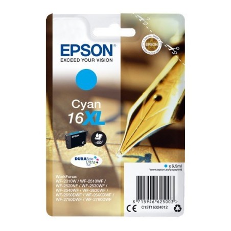 Cartouche cyan haute capacité Epson pour WorkForce WF-2010w / WF-2520nf ... (N°16XL - Plume), Toner Express : achat en ligne de 