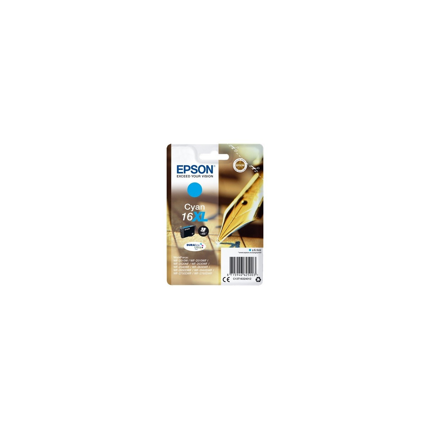 Cartouche cyan haute capacité Epson pour WorkForce WF-2010w / WF-2520nf ... (N°16XL - Plume), Toner Express : achat en ligne de 
