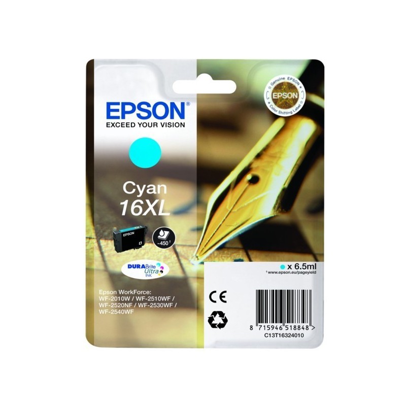 Cartouche cyan haute capacité Epson pour WorkForce WF-2010w / WF-2520nf ... (N°16XL - Plume), Toner Express : achat en ligne de 