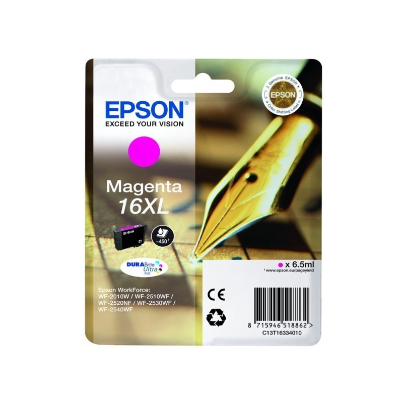 Cartouche magenta haute capacité Epson pour WorkForce WF-2010w / WF-2520nf ... (N°16XL - Plume), Toner Express : achat en ligne 