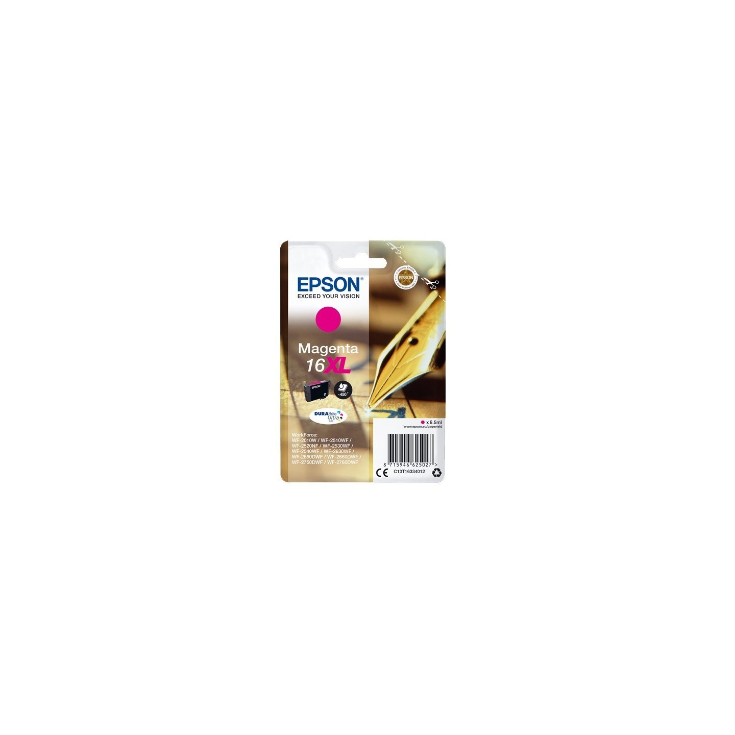 Cartouche magenta haute capacité Epson pour WorkForce WF-2010w / WF-2520nf ... (N°16XL - Plume), Toner Express : achat en ligne 