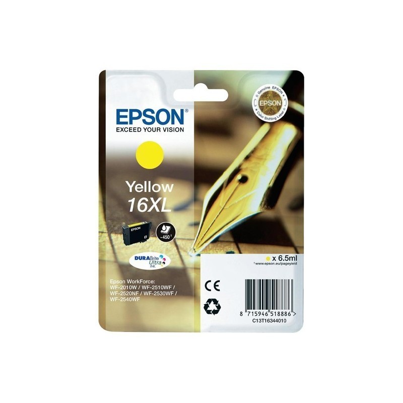 Cartouche jaune haute capacité Epson pour WorkForce WF-2010w / WF-2520nf ... (N°16XL - Plume), Toner Express : achat en ligne de