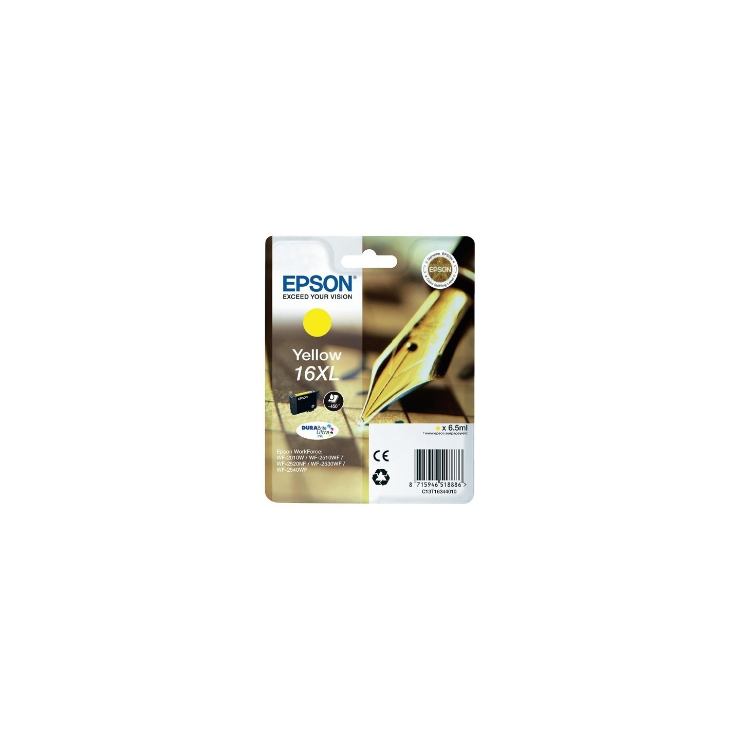 Cartouche jaune haute capacité Epson pour WorkForce WF-2010w / WF-2520nf ... (N°16XL - Plume), Toner Express : achat en ligne de