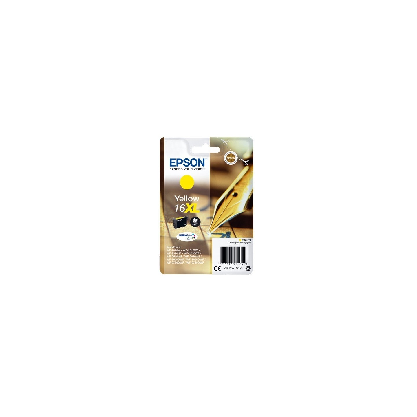 Cartouche jaune haute capacité Epson pour WorkForce WF-2010w / WF-2520nf ... (N°16XL - Plume), Toner Express : achat en ligne de