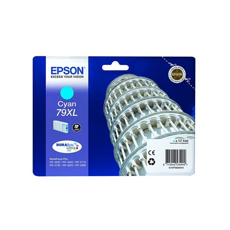 Cartouche jet d'encre Epson 79XL - Cyan, Toner Express : achat en ligne de Cartouche jet d'encre Epson 79XL - Cyan pour impriman