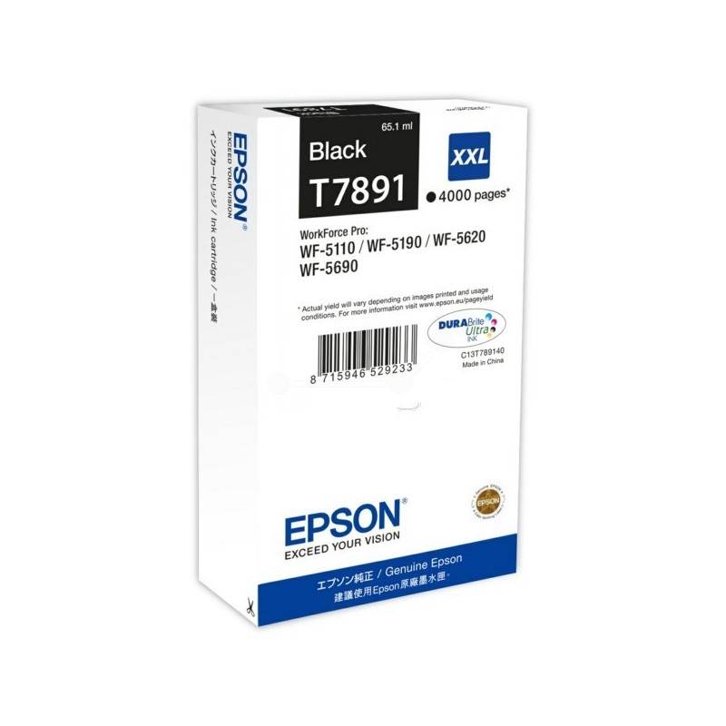 Cartouche jet d'encre Epson - Noir XXL (T7891), Toner Express : achat en ligne de Cartouche jet d'encre Epson - Noir XXL (T7891)