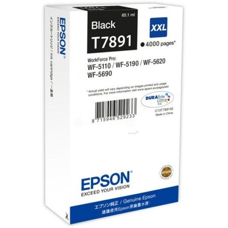 Cartouche jet d'encre Epson - Noir XXL (T7891), Toner Express : achat en ligne de Cartouche jet d'encre Epson - Noir XXL (T7891)