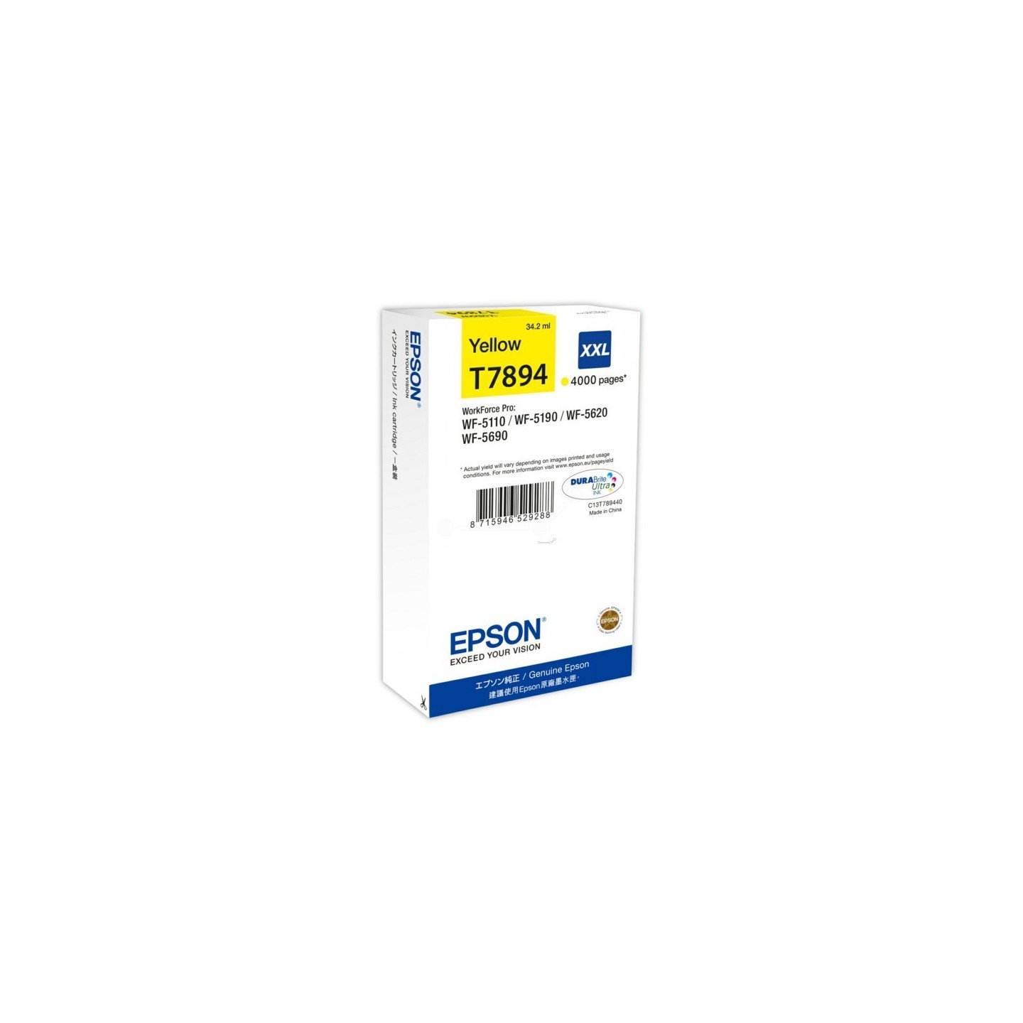 Cartouche jet d'encre Epson - Jaune XXL (T7894), Toner Express : achat en ligne de Cartouche jet d'encre Epson - Jaune XXL (T789