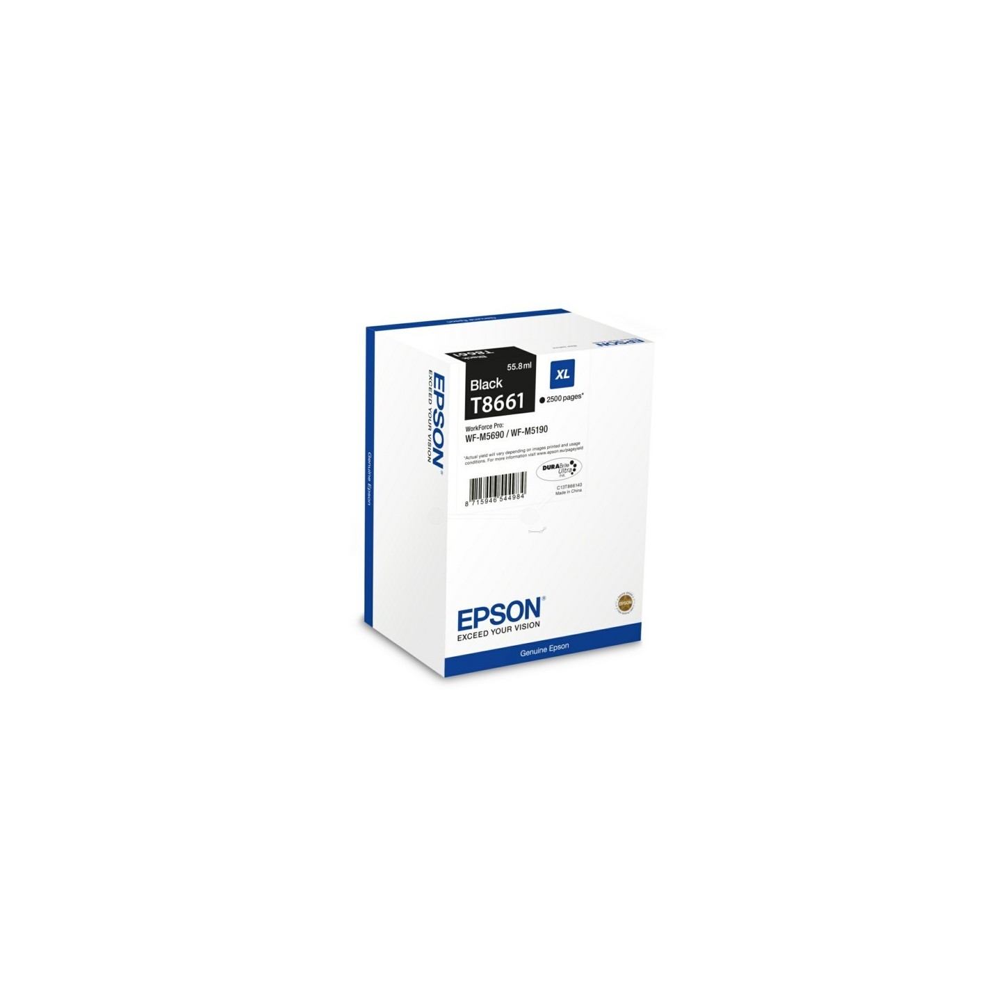 Cartouche jet d'encre Epson Noire pour WorkForce Pro M5190dw / M5690dwf  (T8661)