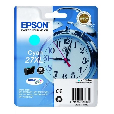 Cartouche d'encre cyan XL Epson pour WorkForce WorkForce 3620/ 3640/7620DTWF .. (n°27XL) (réveil), Toner Express : achat en lign