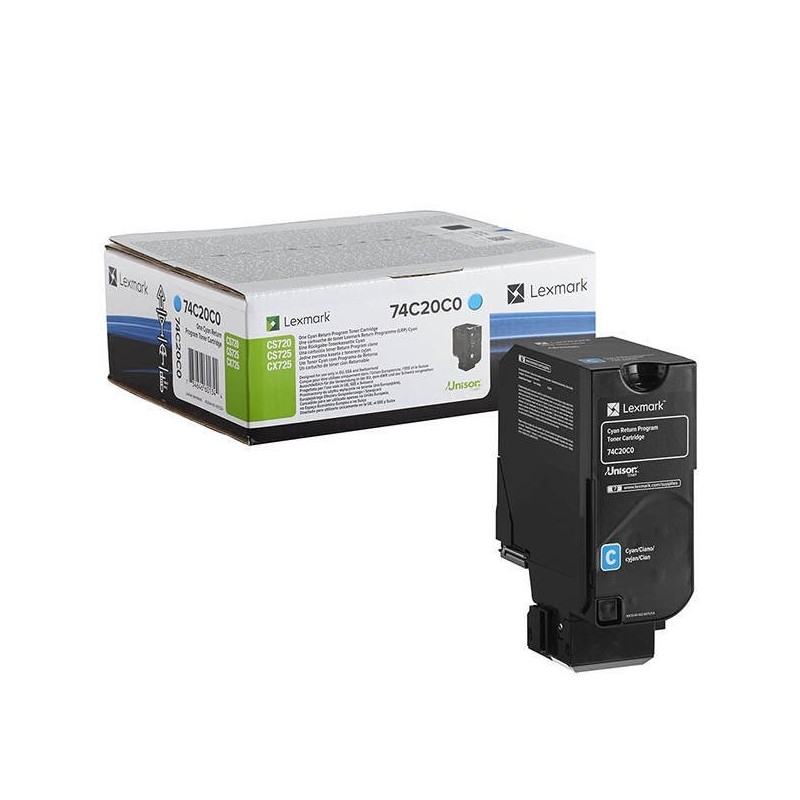 Cartouche de toner Return Program Cyan LEXMARK pour CS720, CS725, CX725 (3K) 