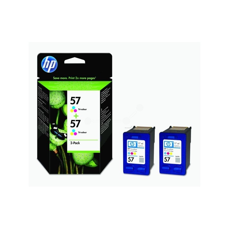Pack de 2 cartouches 3 Couleurs HP poru Deskjet 450 ...  (N°57), Toner Express : achat en ligne de Pack de 2 cartouches 3 Couleu