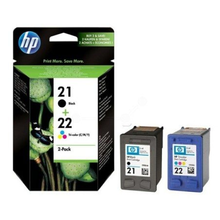 Pack cartouche encre HP 1 Noire N°21 + 1 couleur N°22, Toner Express : achat en ligne de Pack cartouche encre HP 1 Noire N°21 + 