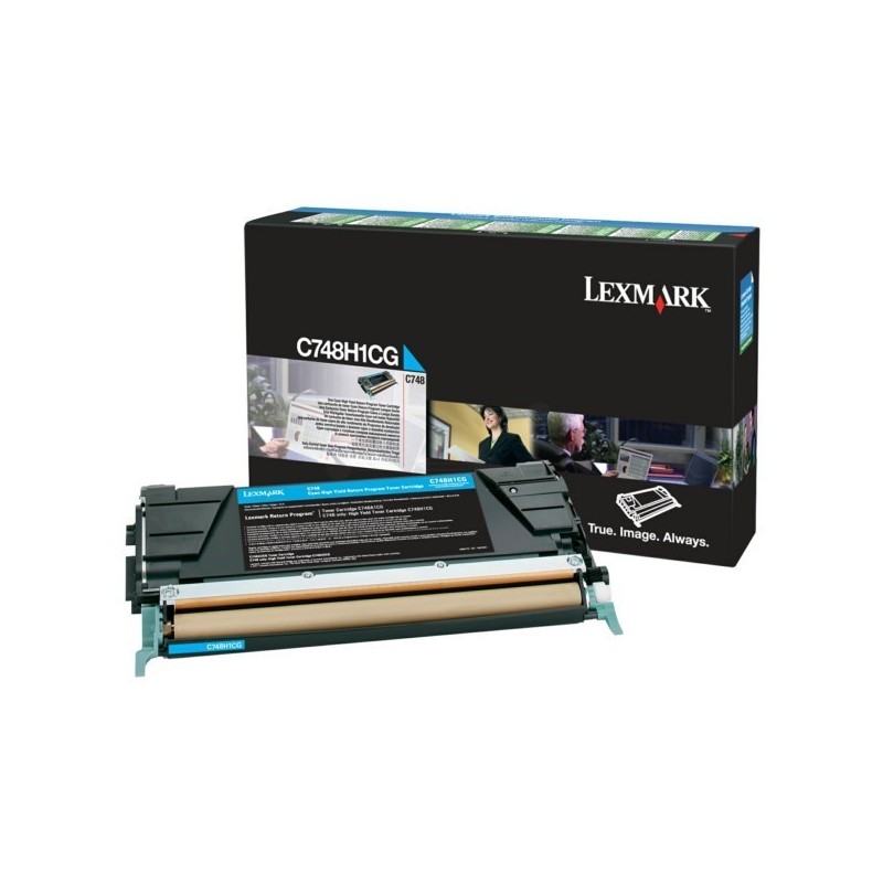C748H1CG - Toner Lexmark Cyan Haut Rendement LRP pour gamme C748, Toner Express : achat en ligne de Toner