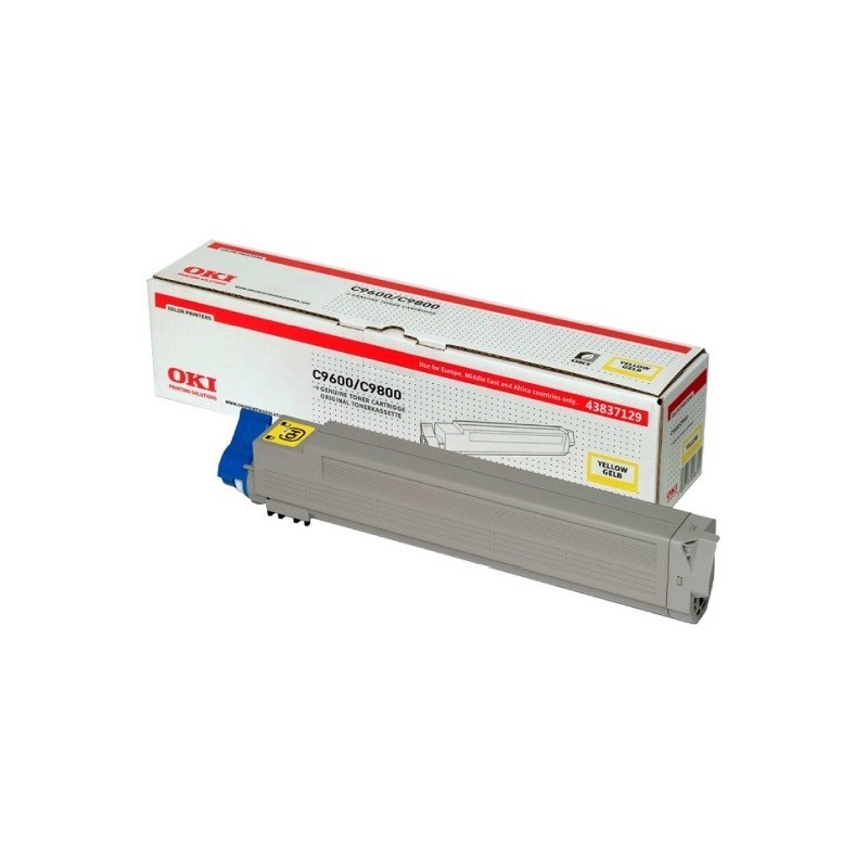 43837129 - Toner jaune OKI pour imprimante C9655, Toner Express : achat en ligne de Toner jaune OKI