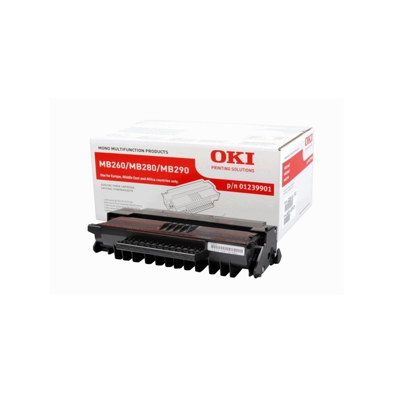 01239901 - Toner noir Oki pour MB260, MB280, MB290, Toner Express : achat en ligne de Toner noir Oki 
