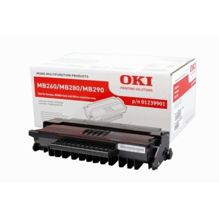 01239901 - Toner noir Oki pour MB260, MB280, MB290, Toner Express : achat en ligne de Toner noir Oki 