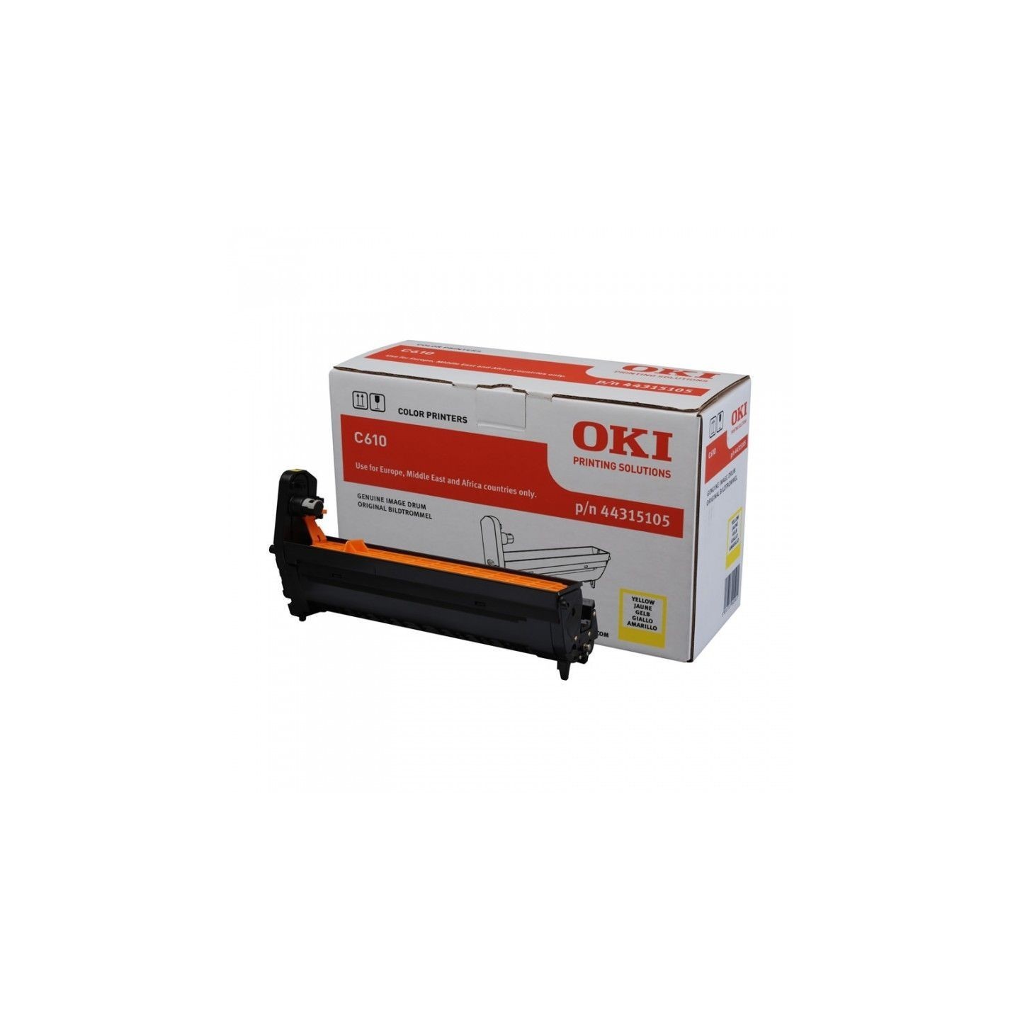 44315105 - Tambour jaune Oki pour imprimante C610, Toner Express : achat en ligne de Tambour jaune Oki 