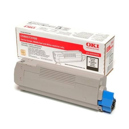 43324424 -Toner noir Oki pour imprimante C5800/C5900..., Toner Express : achat en ligne de Toner noir Oki